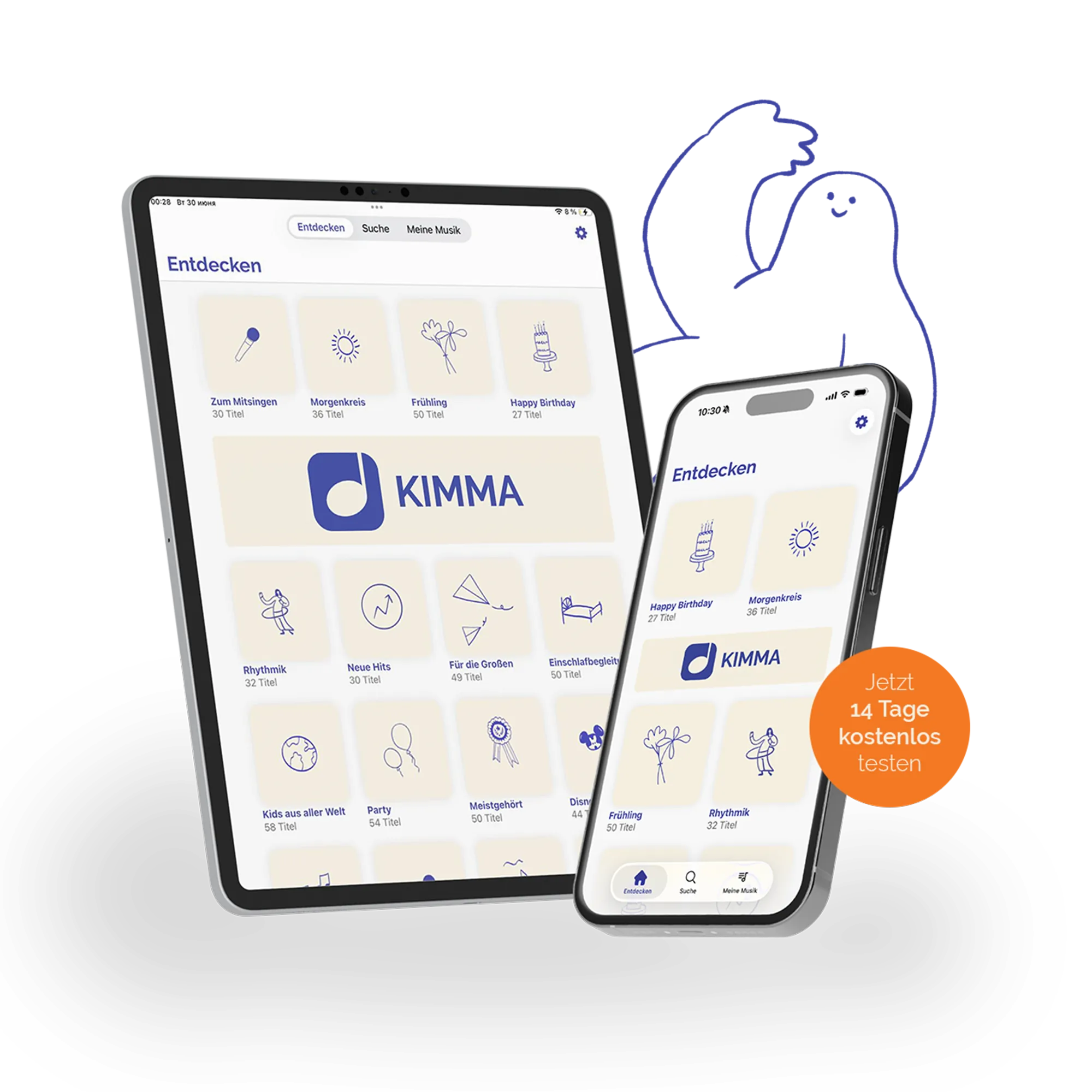 KIMMA App auf Tablet und Smartphone