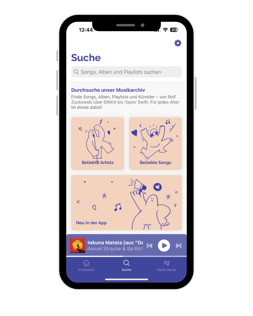 App-Screenshot: Musiksuche